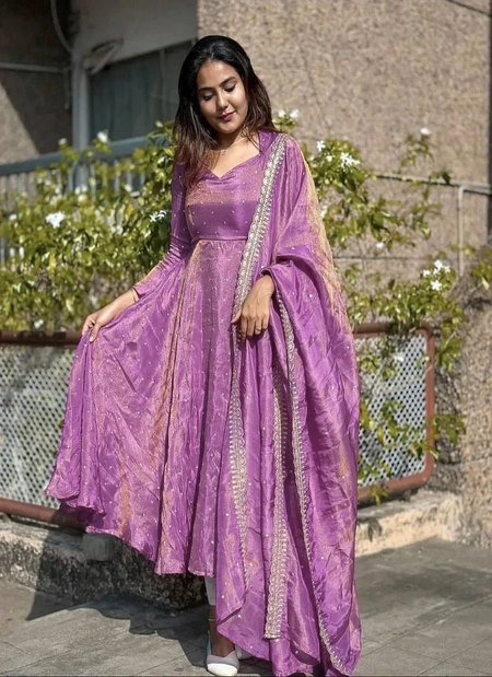 Fancy Organza Gwon With Dupatta Wholesale Clothing Distributors In India   
